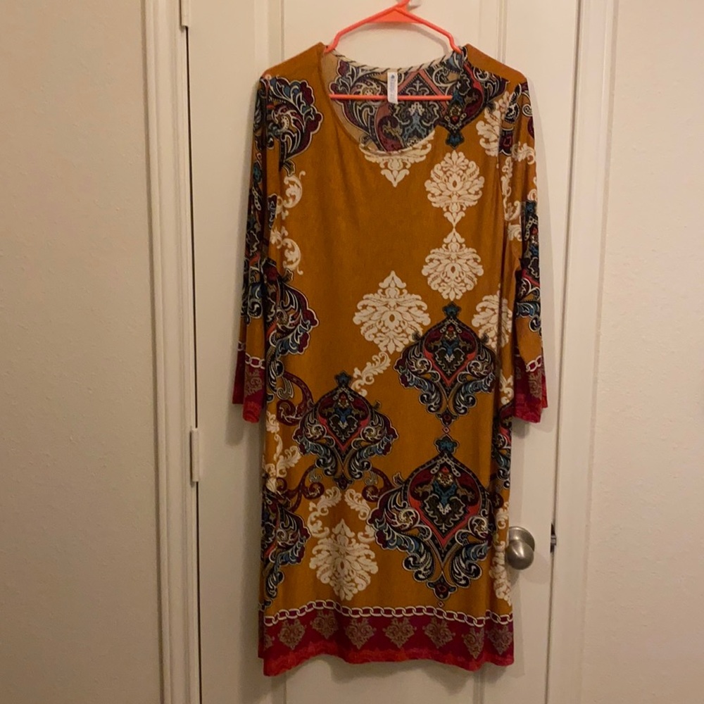 Paisley Grace brand mustard yellow dress